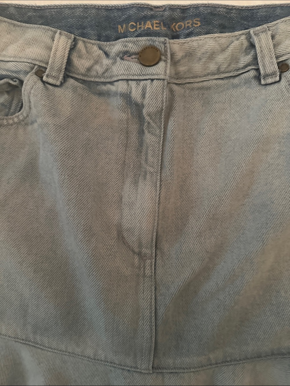 Michael Kors Women's Light Blue Denim Jean skirt 12